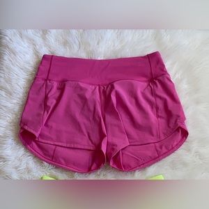 LuLu Lemon SONIC PINK speed up shorts! mid-rise 4”!